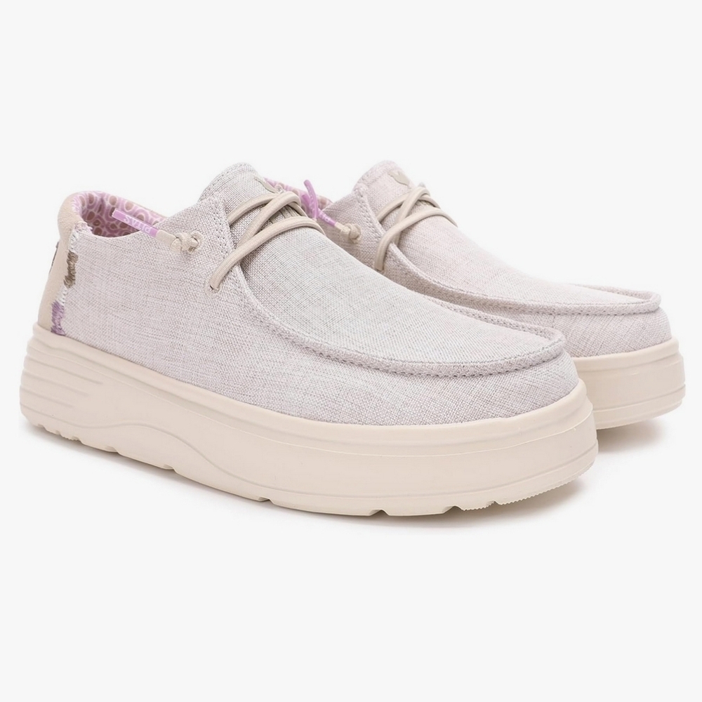 NWT PITAS Women's Casual Beige Loafers Slip On Canvas LOAFERS Wally Shoes 😀